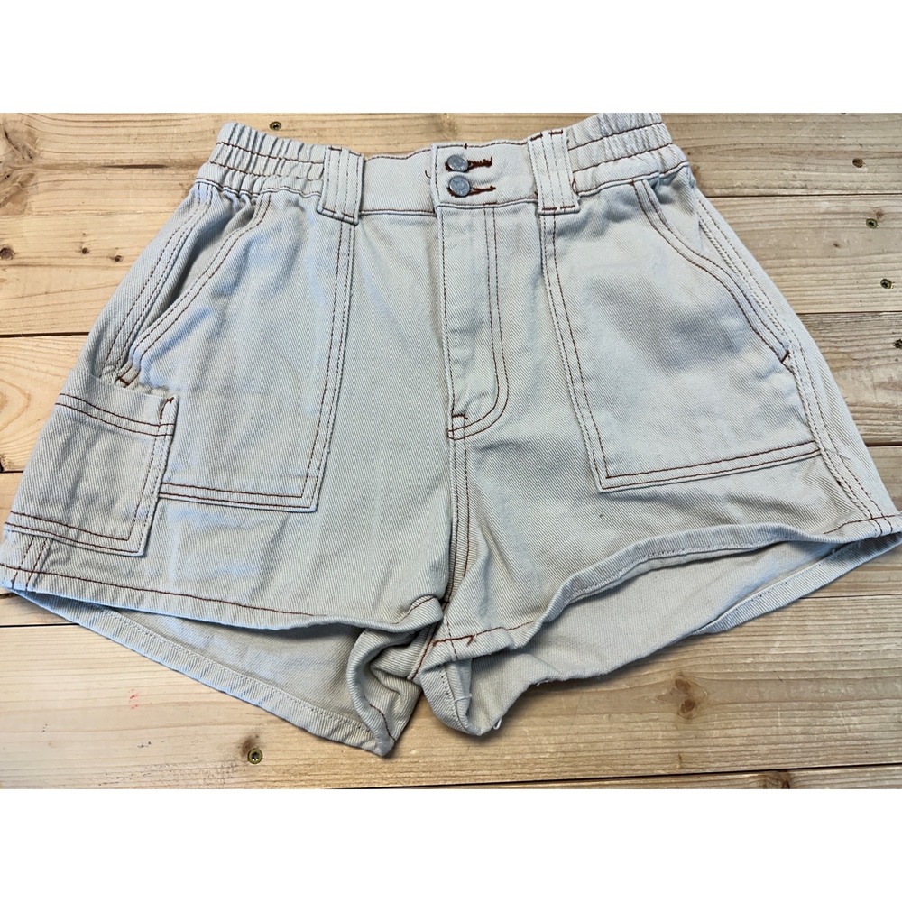 Simple Society Women's Shorts Size 5/27 High Waist Cargo Style Beige